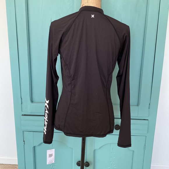NWT Hurley Black Zipper Sun Jacket. Sleeve Hurley Logo. Large - Picture 4 of 10